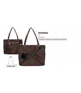BOLSO TOTE MAFALDA TANGRAM MARRÓN