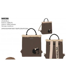 MOCHILA MARRON MAFALDA