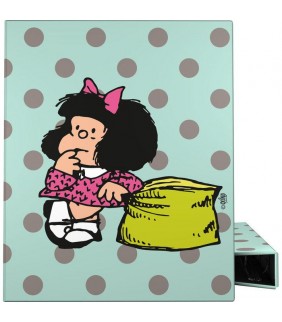 Carpeta a4 forrada 4 anillas 25 mafalda 20 dot