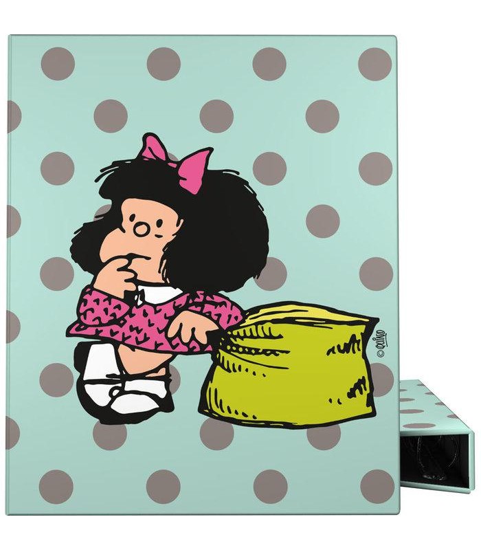 Carpeta a4 forrada 4 anillas 25 mafalda 20 dot