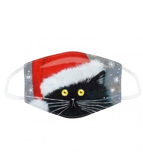 Mascarilla Gato Navideño Adulto Homologada