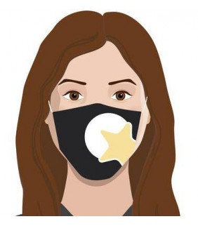 Mascarilla Estrella Negra con filtro adulto 