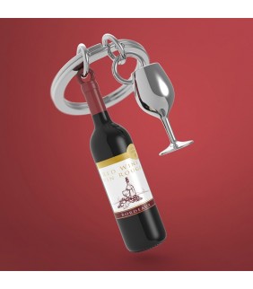 Llavero de vino tinto