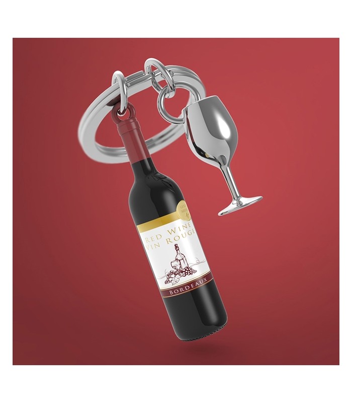 Llavero de vino tinto