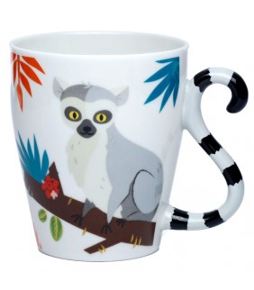 Taza de Porcelana - Asa con Forma de Cola Lémur