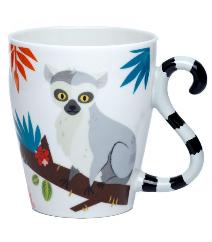 Taza de Porcelana - Asa con Forma de Cola Lémur