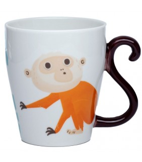 Taza de Porcelana - Asa con Forma de Cola de Mono 