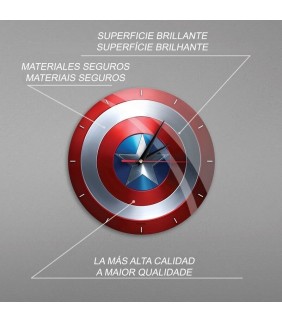 Reloj de Pared Brillo Capitán América