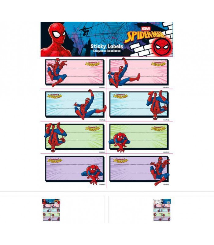 ETIQUETAS ADHESIVAS MARVEL SPIDERMAN