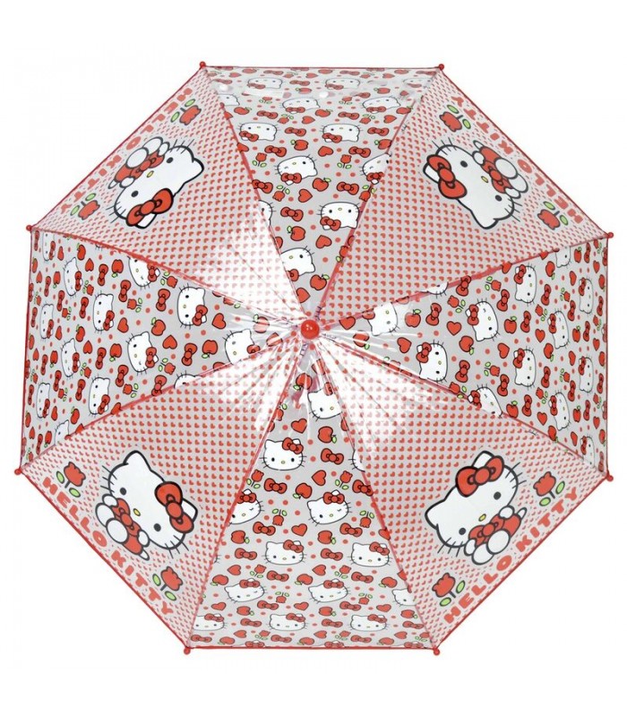 Paraguas manual transparente Hello Kitty 48cm
