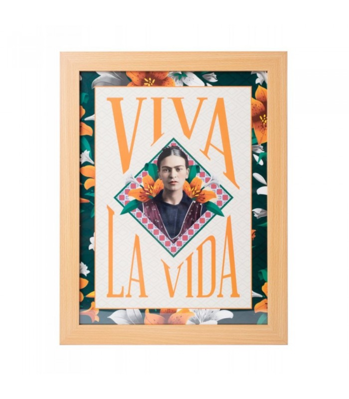 PRINT ENMARCADO 30X40 CM FRIDA KAHLO VIVA LA VIDA