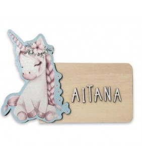 PLACA PERSONALIZABLE UNICORNIO