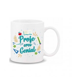TAZA CERAMICA PROFE ERES GENIAL