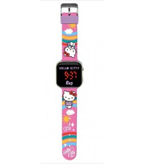 RELOJ LED HELLO KITTY ROSA