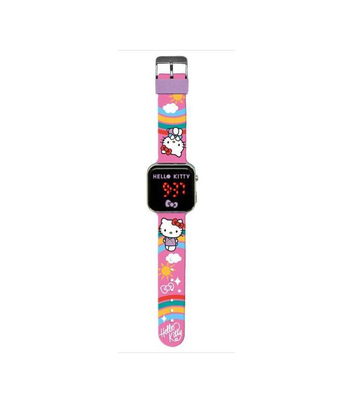 RELOJ LED HELLO KITTY ROSA
