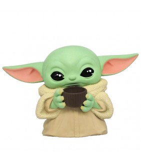 Hucha figura de Grogu con taza 20 cm
