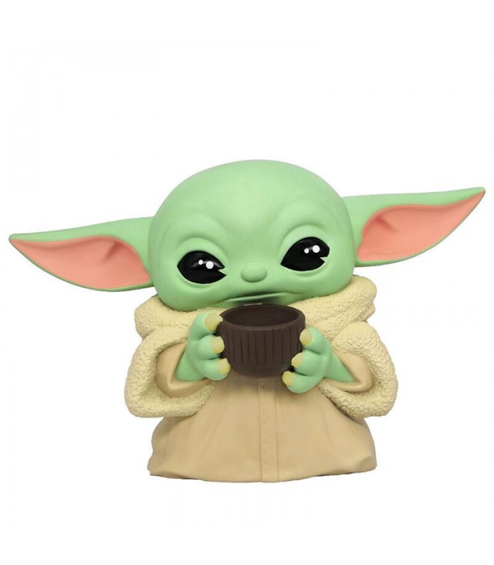Hucha figura de Grogu con taza 20 cm