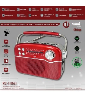 Radio Solar AC Bateria incorporada y a Pilas