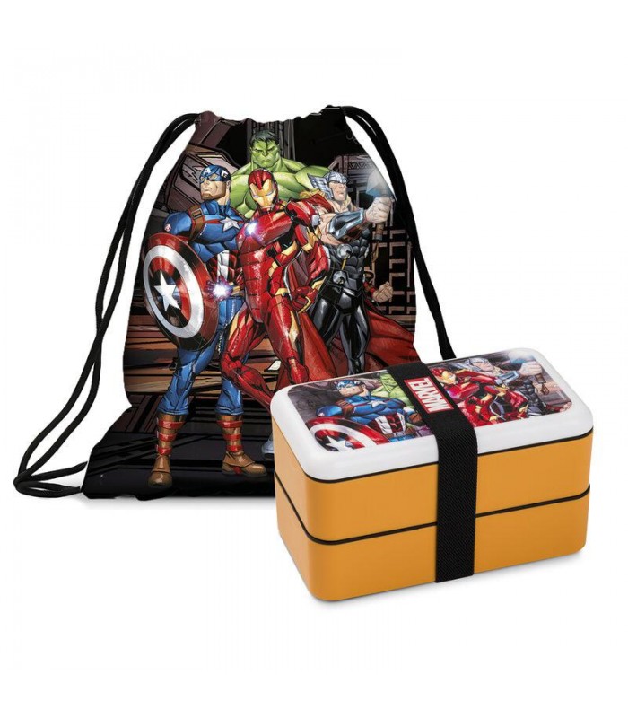 Set fiambrera  bolsa ajustable Avengers