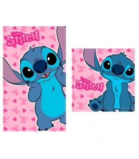 Set 2 toallas baño Stitch Disney algodon