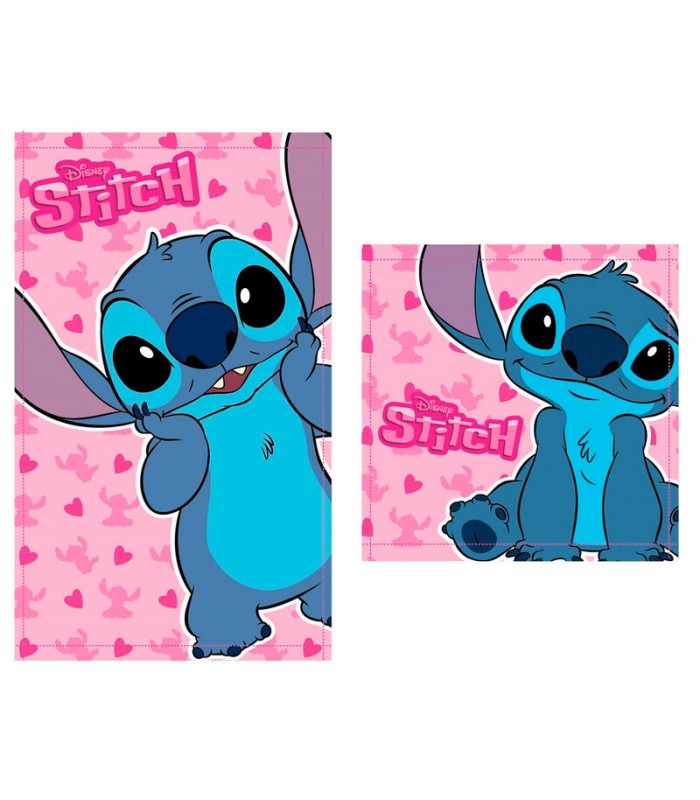 Set 2 toallas baño Stitch Disney algodon