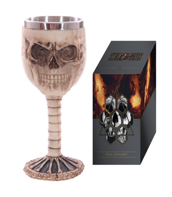 Copa Decorativa Calavera y Espina Dorsal
