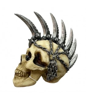 Figura Calavera Punk con Cadenas y Cuchillas Mohic