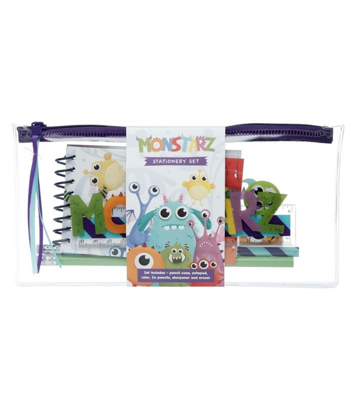 Estuche Transparente Set de 7 Piezas de Papelería 