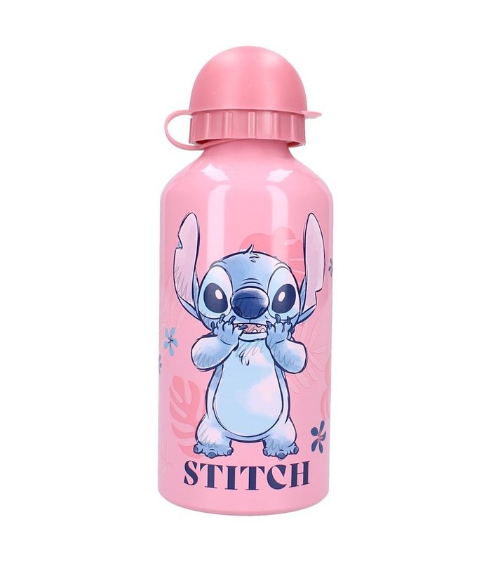 BOTELLA INFANTIL ALUMINIO 500ML ROSA STITCH