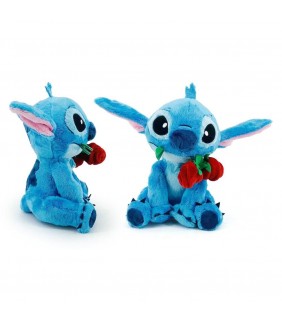 PELUCHE STITCH CON ROSA 25 CM