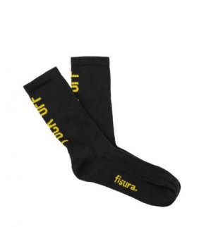 Calcetines Unisex “Fuck off  negro y amarillo