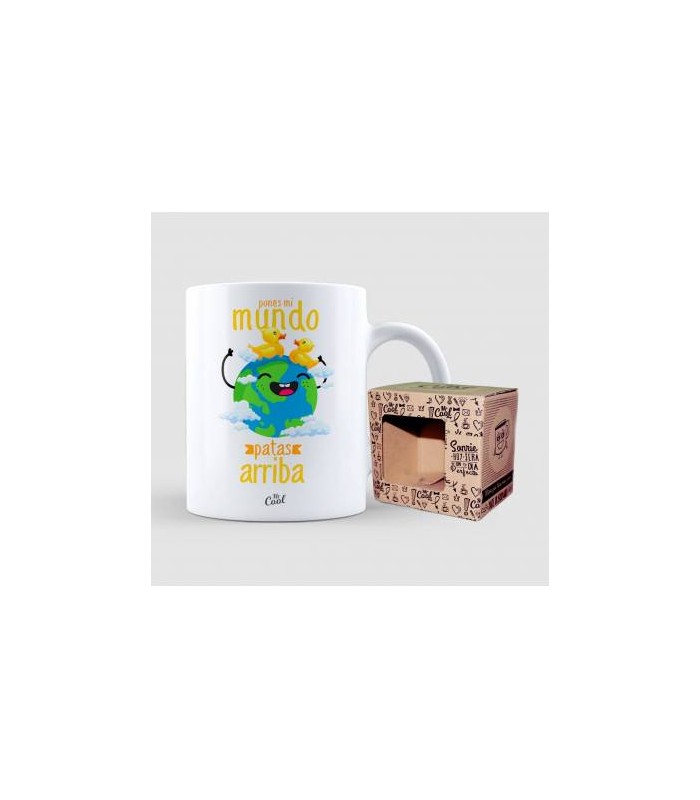 Taza  Pones mi mundo patas arriba 