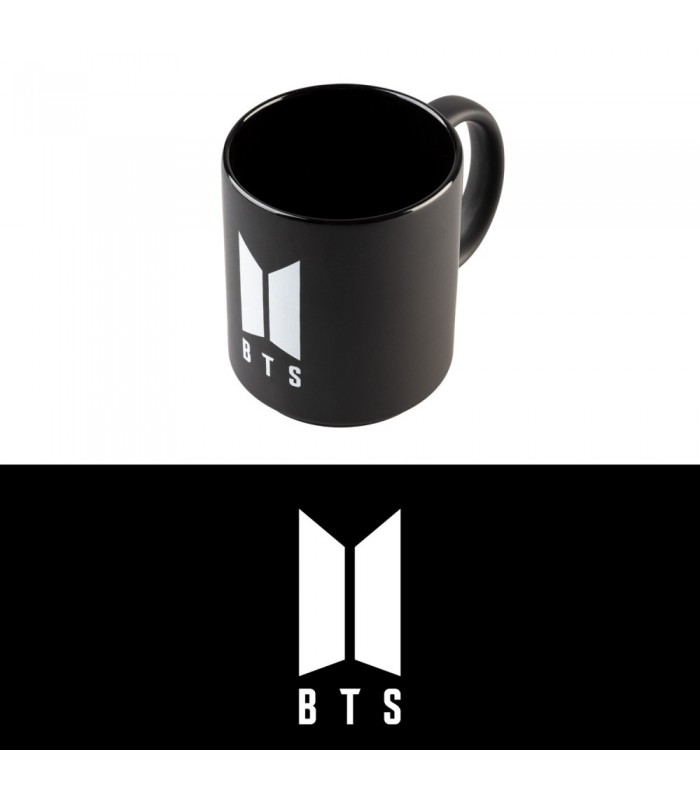 TAZA BTS NEGRA LOGO