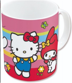 TAZA CERAMICA SUBLIM 325 ML HELLO KITTY AND FRIEND