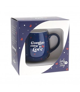 TAZA OVALADA - CONTIGO ESTOY IN LOVE