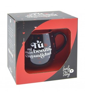 TAZA OVALADA 400 ML - TÚ  MI MÁS BONITA CASUALIDAD