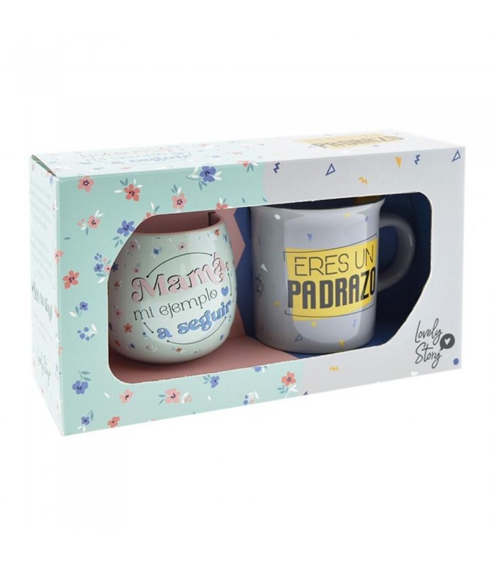 SET DE 2 TAZAS  TAZA OVALADA MAMA 400ML Y TAZA VIN