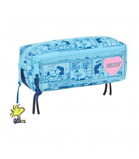 Portatodo triple pequeño con goma elástica Snoopy 