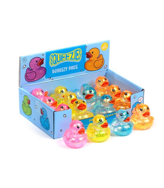Juguete Estrujable Pato con Brillos