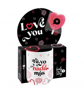 MUG 330ML CON PIRULETA - TÚ Y YO  LA DOLCE VITA