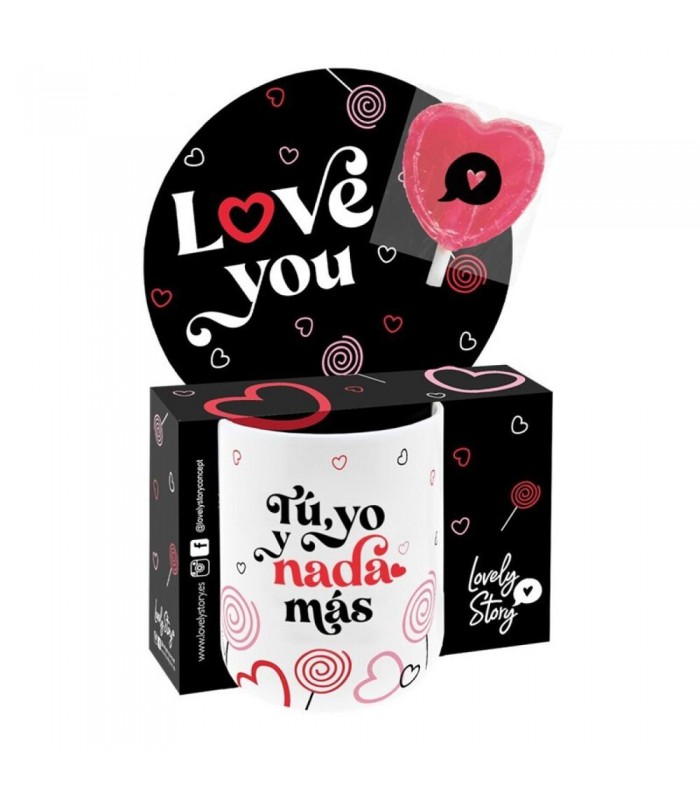 MUG 330ML CON PIRULETA - TÚ Y YO  LA DOLCE VITA