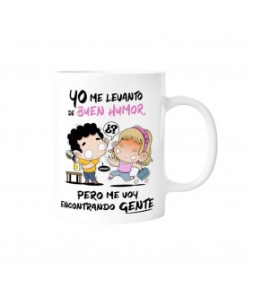 TAZA GRACIOSA - YO ME LEVANTO DE BUEN HUMOR  PERO 