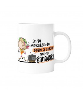 TAZA - EN LA MARATÓN DE PELIS Y SERIES SOY LA GANA