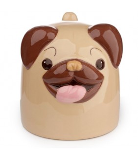 Tazón de cerámica -Perro Pug Carlino del revés