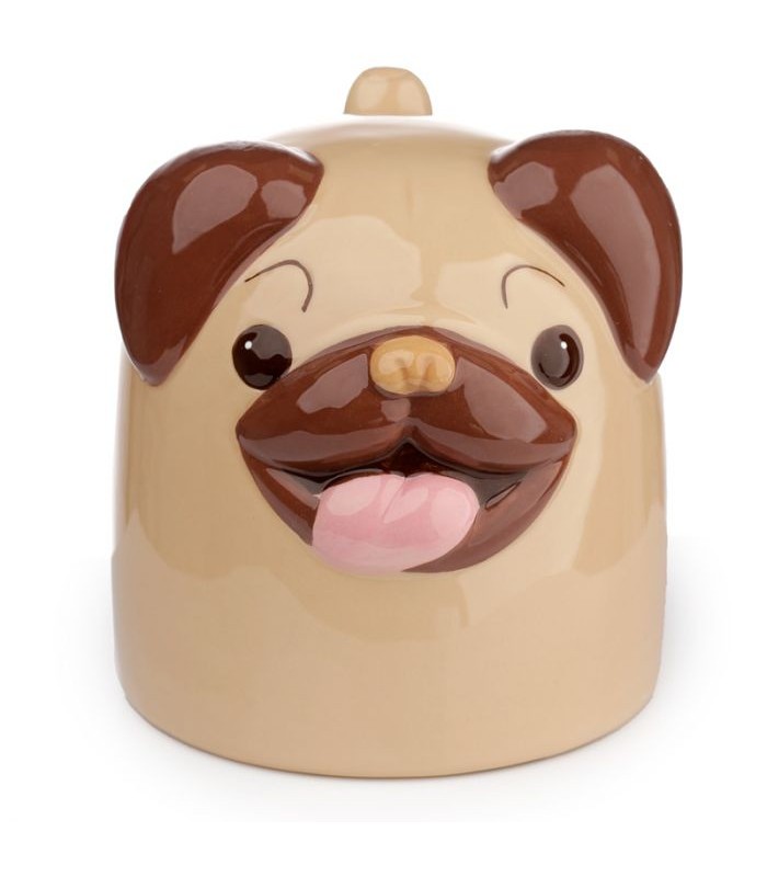 Tazón de cerámica -Perro Pug Carlino del revés