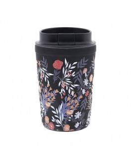 VASO TÉRMICO 350 ML - SPRING FLOWERS BLACK