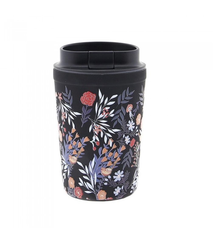 VASO TÉRMICO 350 ML - SPRING FLOWERS BLACK