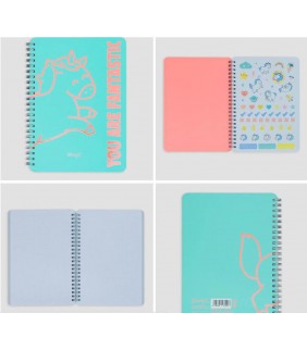 Libreta A4 Unicornio mint - You are fantastic
