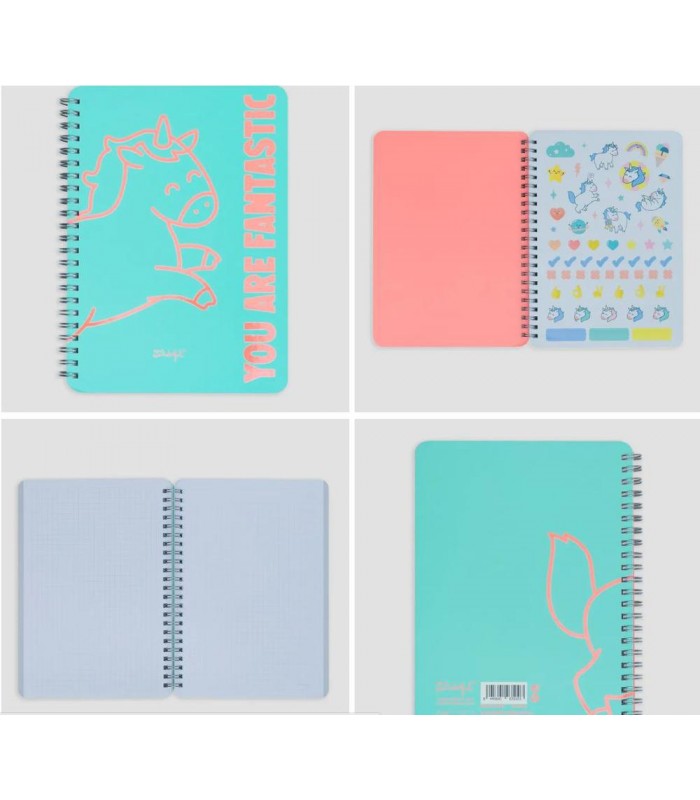 Libreta A4 Unicornio mint - You are fantastic