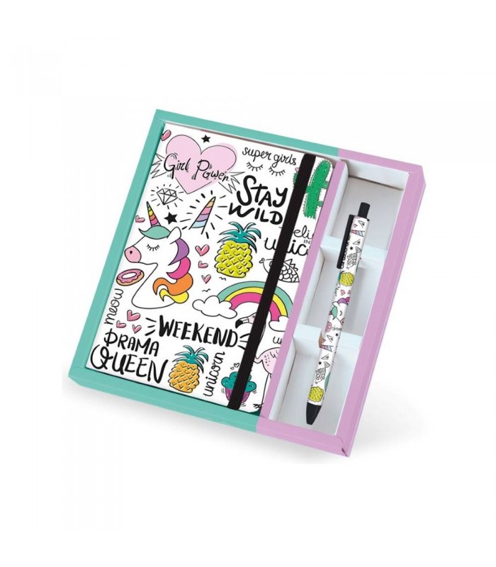 Set Cuaderno   Bolígrafo UNICORNIO